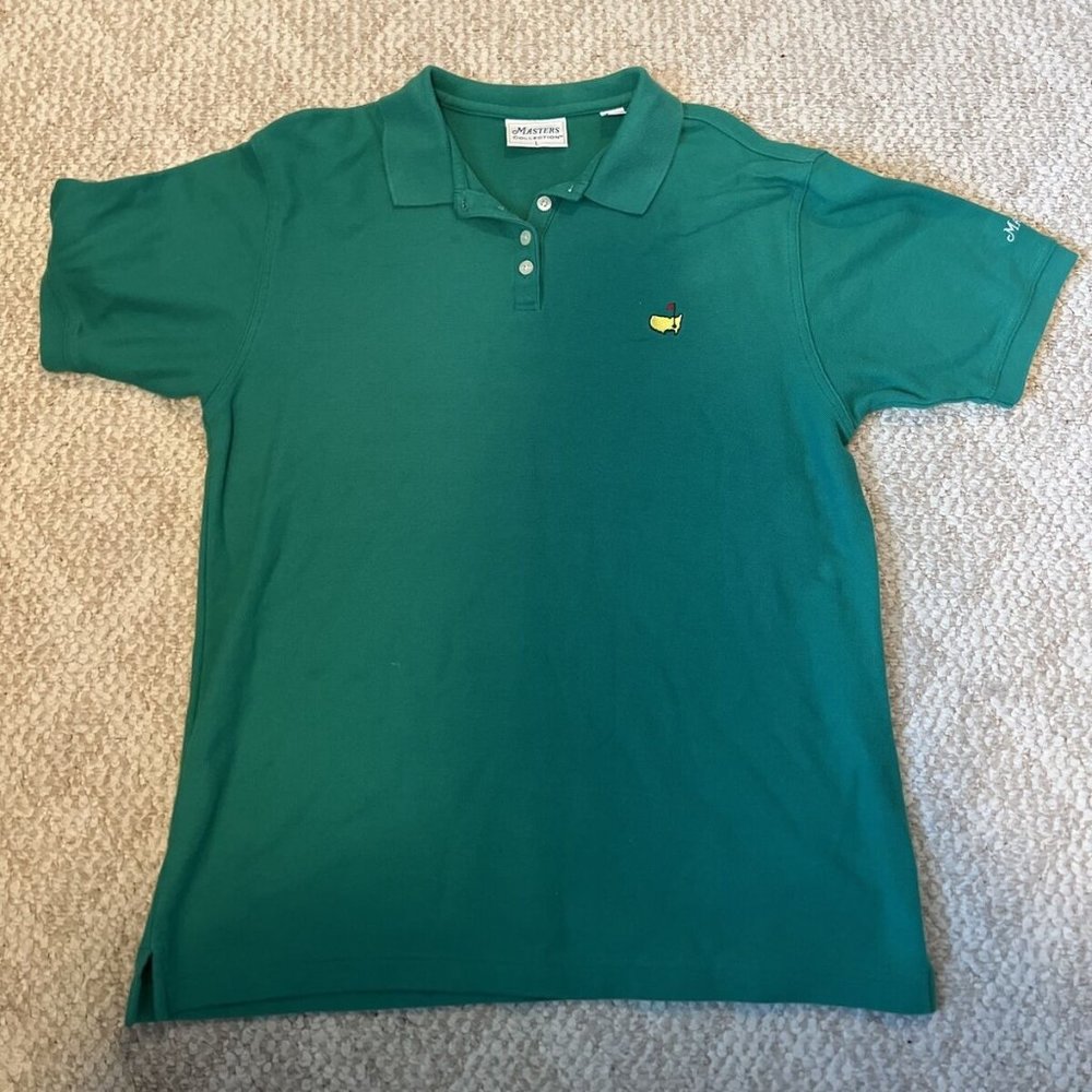 Masters Collection Men's Large Solid Green Augusta National Golf Polo Shirt